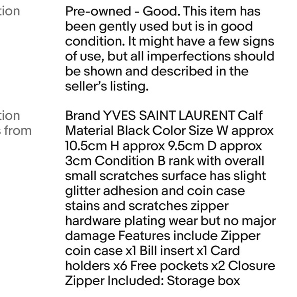 Yves Saint Laurent Black Leather Wallet with Gold Zipper - Picture 11 of 11